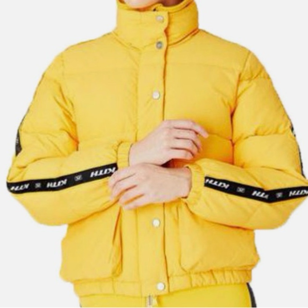 Kith Yellow Puffer Jacket with Black Accents